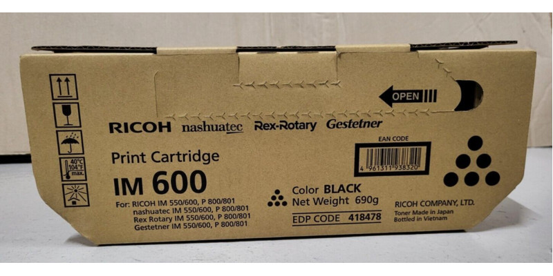Toner Ricoh IM 600 Schwarz 418478 Neu OVP A-Ware Original IM 550 . 