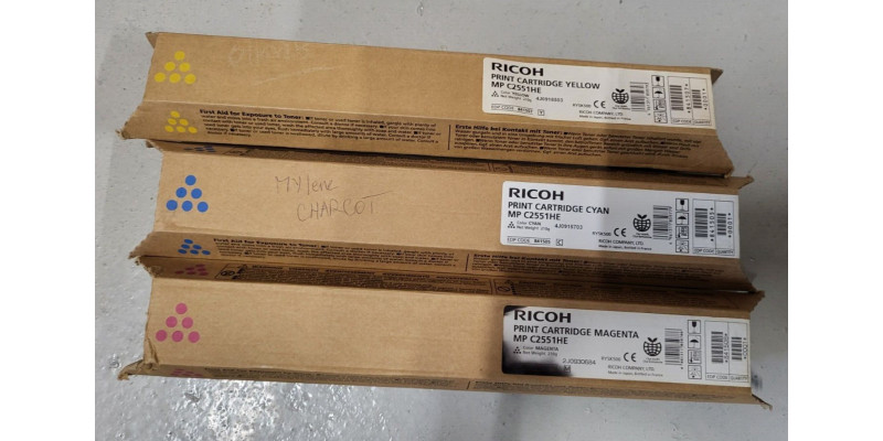 3 Toner Ricoh MP C2551HE 841505 841506 841507 Neu OVP Original MP C2050 . 