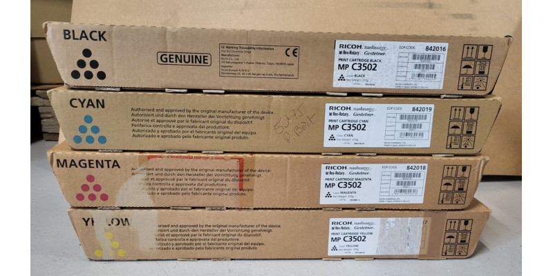 4 Toner Ricoh 842017 842018 842019 842016 Neu OVP Original MP C3502  