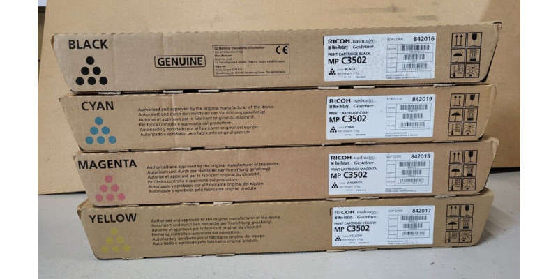 4 Toner Ricoh 842017 842018 842019 842016 Neu OVP A-Ware Original MP C3502  