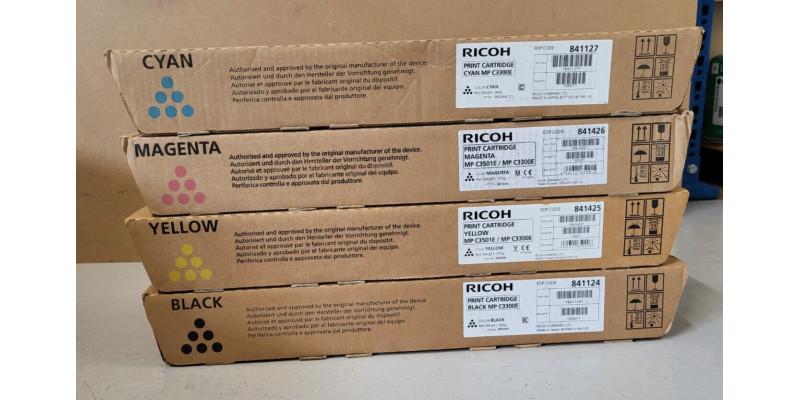 4 Toner Ricoh MP C3501E / MP 3300E 841124 841127 841426 841425 Neu OVP A-Ware 