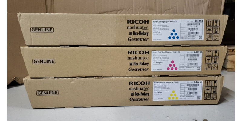 3 Toner Ricoh IM C3500 842258 842257 842256 Neu OVP A-Ware Original  