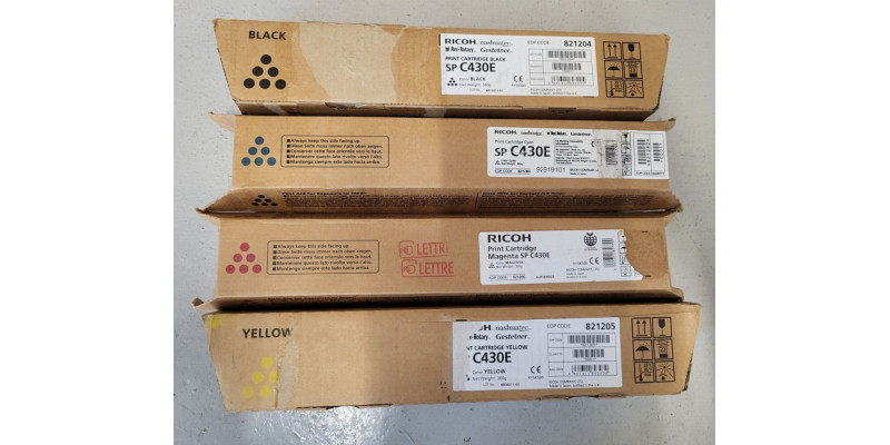 4 Toner Ricoh 821280 821096 821205 821204 Neu OVP Original SP C430E  