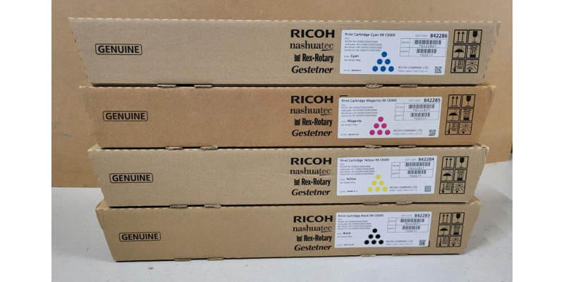 4 Toner Ricoh IM C4500, C6000 CMYK Neu OVP A-Ware 842286 842285 842284 842283 Rg 