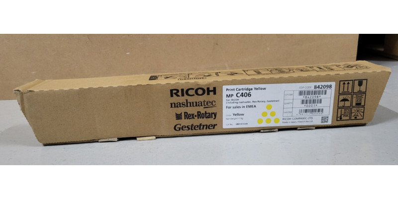 Toner Ricoh MP C406 Gelb 842098 Neu OVP A-Ware Original   