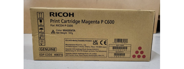 Toner Ricoh P C600 Magenta 408316 Neu OVP A-Ware Original . 