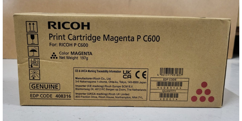 Toner Ricoh P C600 Magenta 408316 Neu OVP A-Ware Original . 