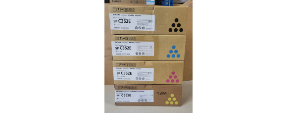 4 Toner Ricoh SP C352E 408216 408217 408218 408215 Neu OVP Original . 