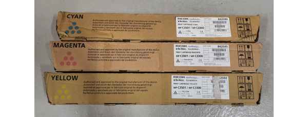 3 Toner Ricoh MP C3501 / MP 3300 842046 842045 842044 Neu OVP Original . 