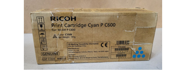 Toner Ricoh P C600 Cyan 408315 Neu OVP Original  . 