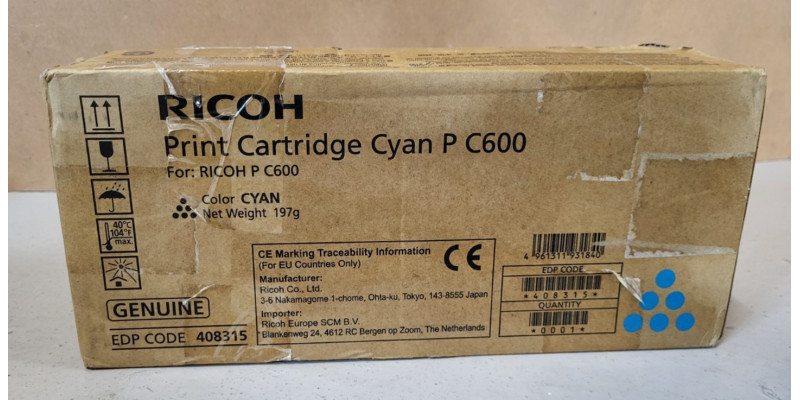 Toner Ricoh P C600 Cyan 408315 Neu OVP Original  . 