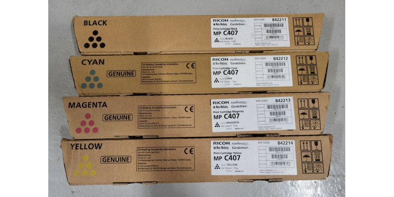 4 Toner Ricoh MP C407 842211 842212 842213 842214 Neu OVP A-Ware Original  