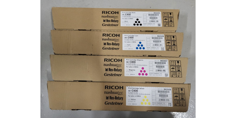 4 Toner Ricoh IM C400 842605 842606 842604 842607 Neu OVP A-Ware Original  