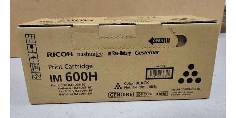 Toner Ricoh IM 600H Schwarz 418481 Neu OVP A-Ware Original IM 600 Rg MwSt 
