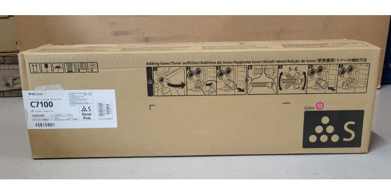 Toner Ricoh C7100 Neon Pink 828527 Neu OVP Original Pro C7100 Rechnung MwSt. 