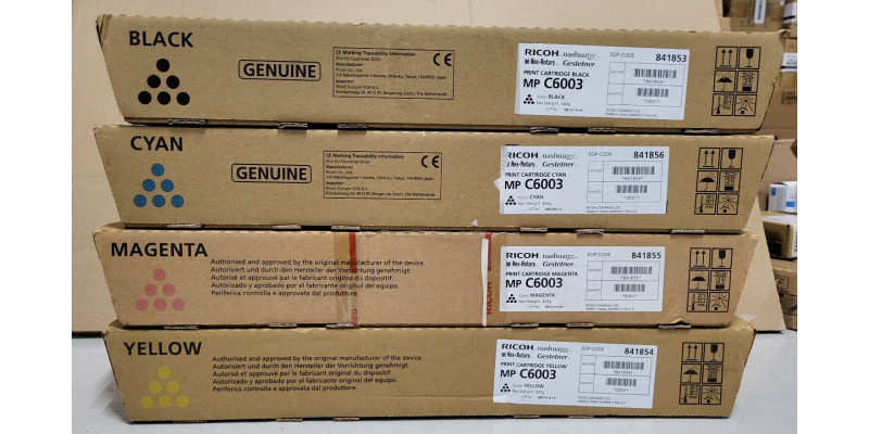 4 Toner Ricoh MP C6003 841853 841854 841855 841856 Neu OVP Original MwSt. 