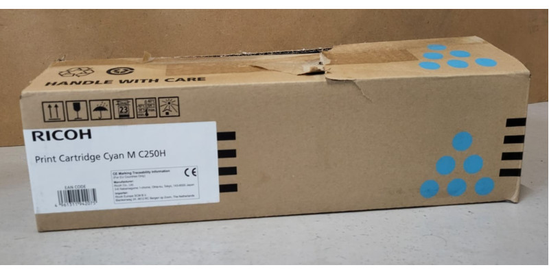Toner Ricoh MP C250H Cyan 408341 Neu OVP Original MP C250 Rechnung MwSt. 