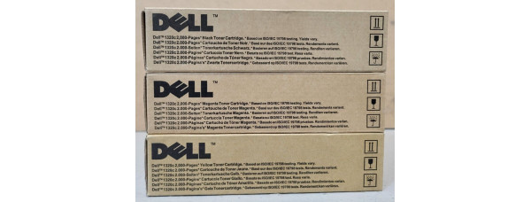 3 Toner Dell MYK DT615, WM138, PN124 Neu OVP A-Ware Original Dell 1320c . 