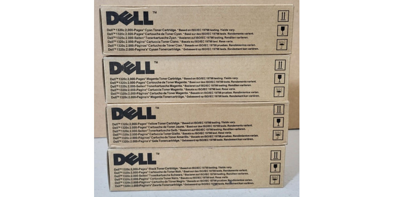 4 Toner Dell DT615, KU051, WM138, PN124 Neu OVP B-Ware Original 1320c . 