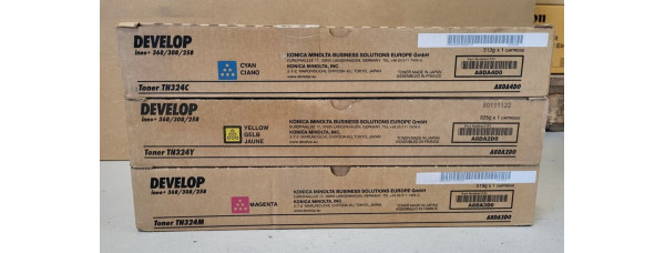3 Toner Develop TN324C TN324M TN324Y Neu OVP A-Ware Original ineo +368 . 