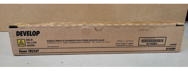 Toner Develop TN216Y Gelb A11G2D1 Neu OVP A-Ware Original ineo + 220 280 360 Rg 
