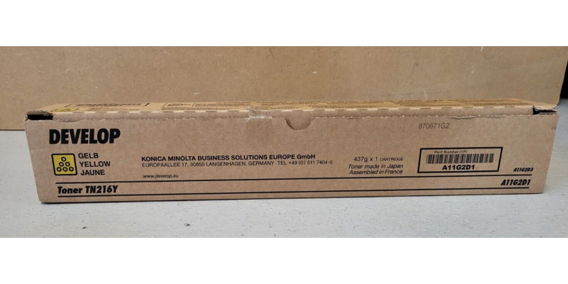 Toner Develop TN216Y Gelb A11G2D1 Neu OVP A-Ware Original ineo + 220 280 360 Rg 