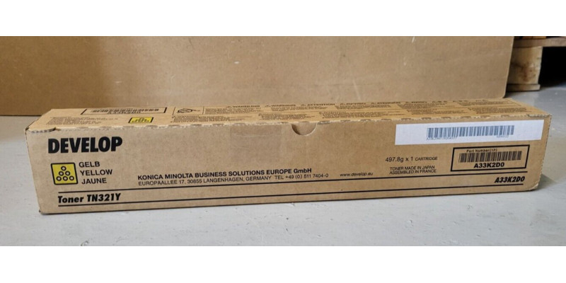 Toner Develop TN321Y Gelb A33K2D0 Neu OVP A-Ware Original ineo +224  