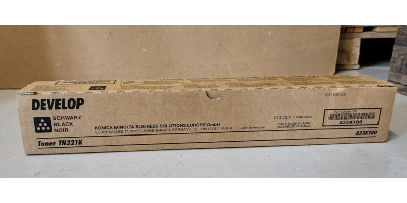 Toner Develop TN321K Schwarz A33K1D0 Neu OVP A-Ware Original ineo +224  