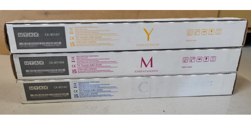 3 Toner UTAX CK-8514C CK-8514M CK-8514Y CMY Neu OVP Original 5057 Ci  
