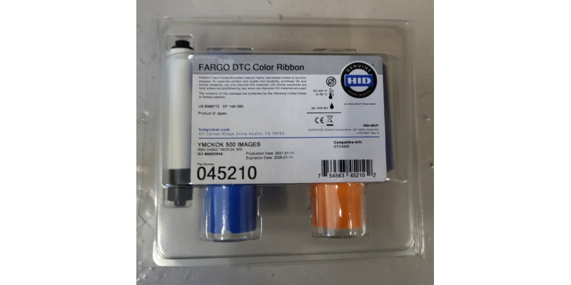 Fargo 045210 Farbband YMCFK Neu OVP A-Ware Original DTC4500 Color Ribbon  