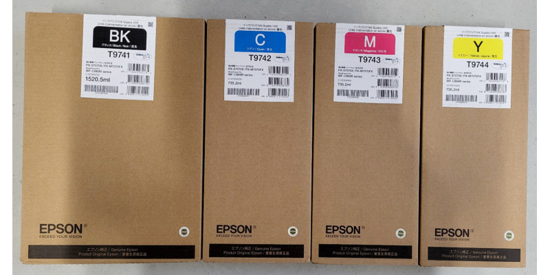 4 Tintenpatronen Epson T9741, T9742, T9743, T9744 CMYK Neu OVP  MHD: 2022 