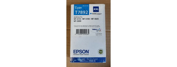 Tintenpatrone Epson T7892 Cyan WF-5110 Neu OVP  MHD: 05.2018 