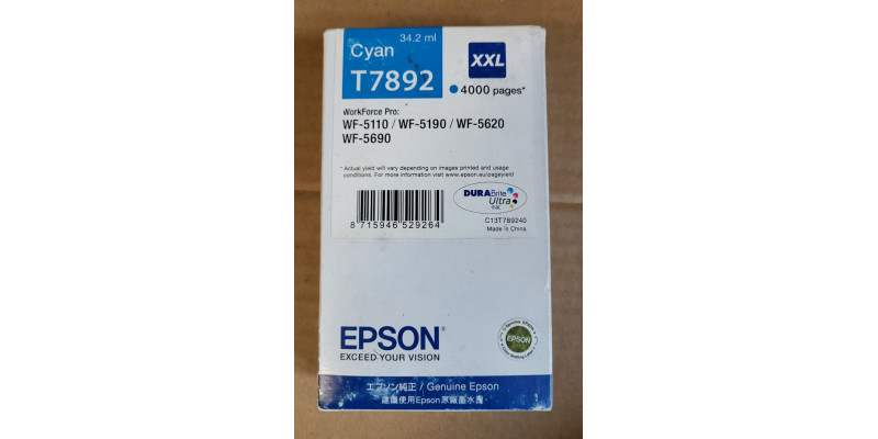 Tintenpatrone Epson T7892 Cyan WF-5110 Neu OVP  MHD: 05.2018 