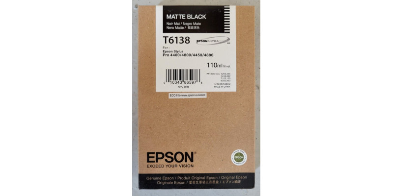 Tintenpatrone Epson T6138 Matte Schwarz Neu OVP Original Stylus Pro 4400  