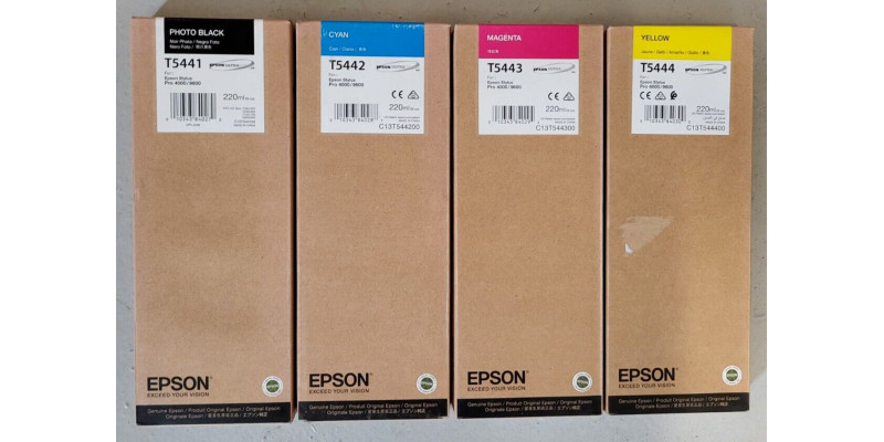 4 Tintenpatronen T5441, T5442, T5443, T5444 CMYK Neu OVP B-Ware Pro 4000  