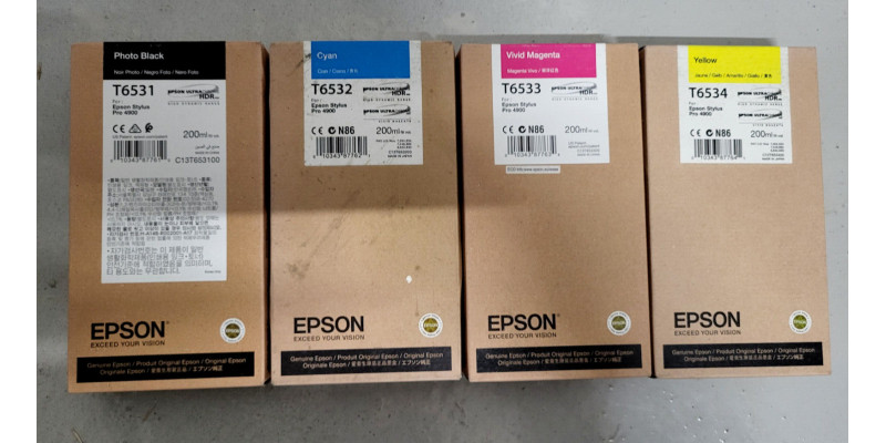 4 Tintenpatronen Epson T6531 T6532 T6533 T6534 CMYK Neu OVP Original . 