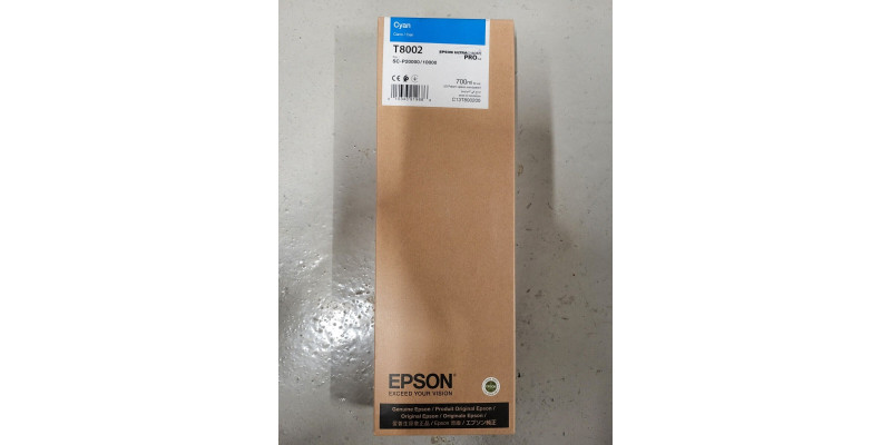 Tintenpatrone Epson T8002 Cyan Neu OVP A-Ware Original SC-P20000 MHD: 12.2024 