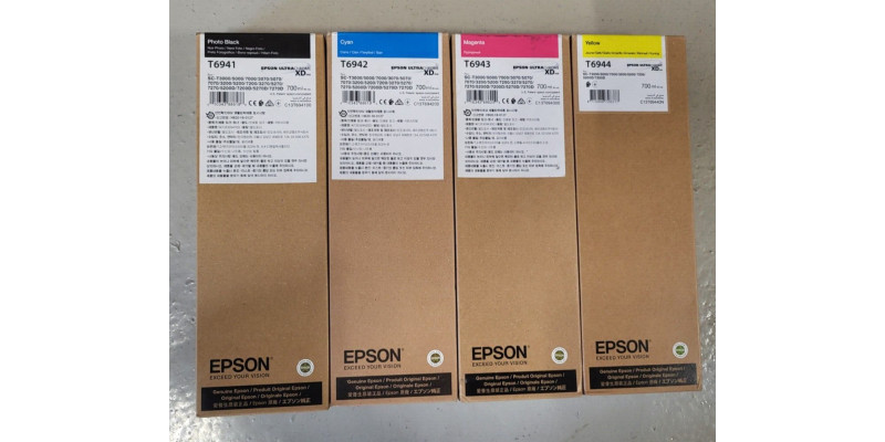 4 Tintenpatronen Epson T6941 T6942 T6943 T6944 Neu OVP A-Ware Original SC-3000 