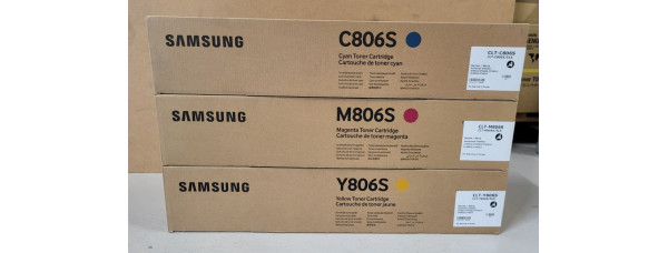 3 Toner Samsung CLT-C806S CLT-M806S CLT-Y806S Neu OVP A-Ware Original . 