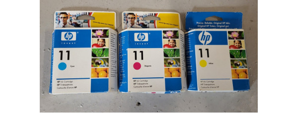 3 Tintenpatronen HP 11 C4836AE C4837AE C4838AE Neu OVP Business Inkjet 1000  