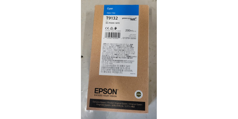 Tintenpatrone Epson T9132 Cyan Neu OVP Original SC-P5000 MHD: 07.2021  