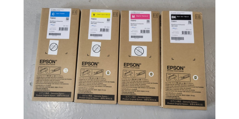 4 Tintenpatronen Epson T08H1 T08H2 T08H3 T08H4 Neu OVP A-Ware Original AM-C4000 4 Tintenpatronen Epson T08H1 T08H2 T08H3 T08H4 Neu OVP A-Ware Original AM-C4000